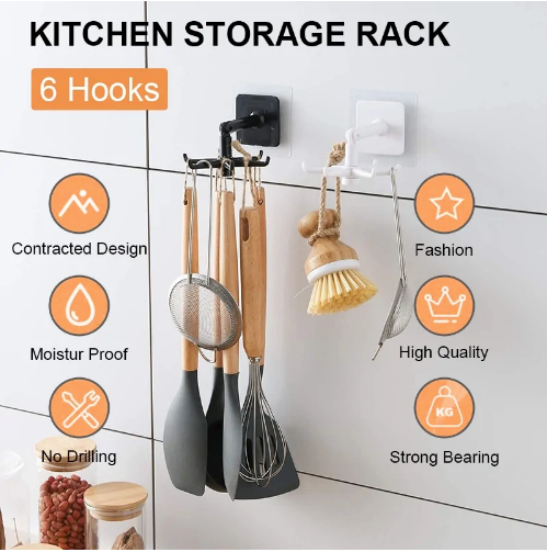 Kitchen Hook Organizer 360 Degrees Rotatable